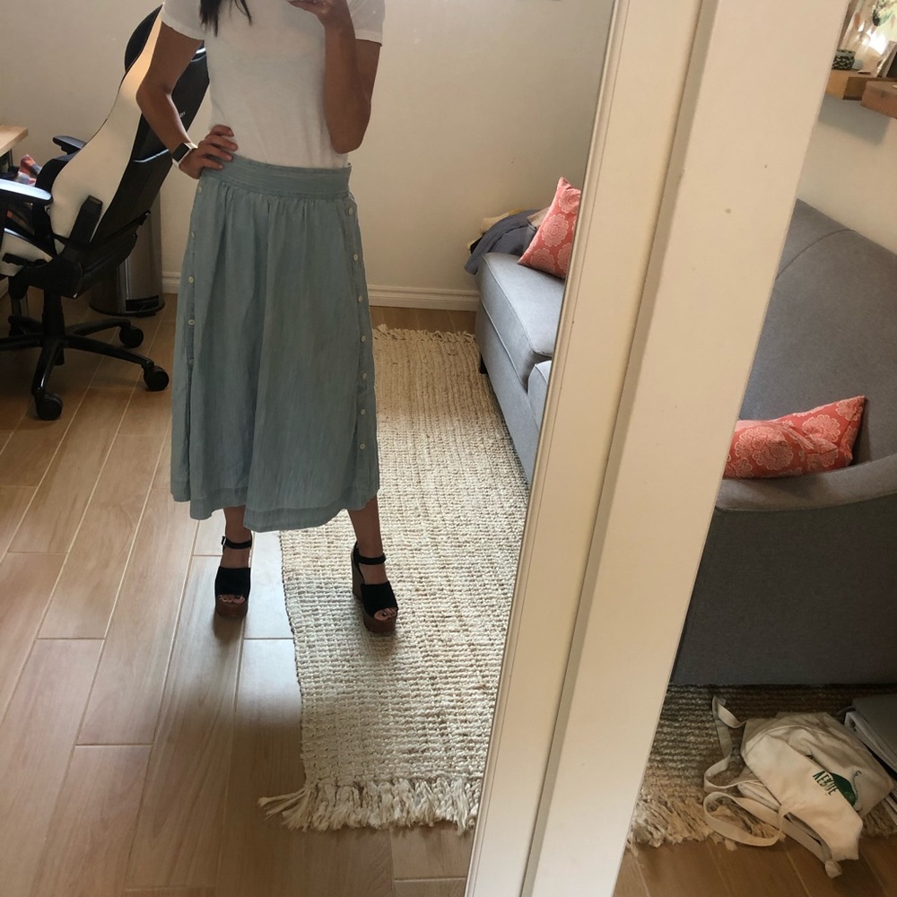 Madewell denim skirt with side buttons
